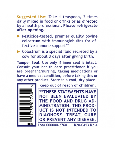 Colostrum-IgG Powder (Premier Immune Support) 60 Vcaps or 5 oz./bottle