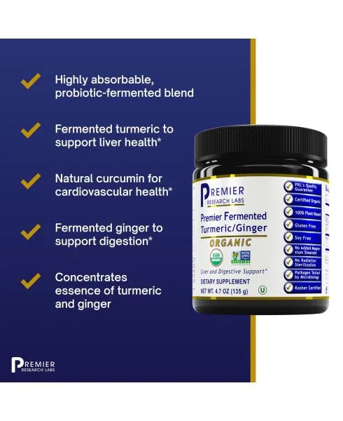 Fermented Turmeric & Ginger - Organic (Premier Liver & Digestive Support) 7.4 oz. Powder