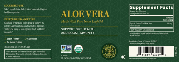 Aloe Vera - Acemannan (Organic Immune Support) 60 caps