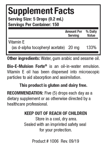 Bio-E Mulsion Forte (Natural Vitamin E) 1 fl. oz