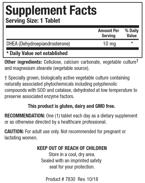 7-Keto-Zyme, DISCONTINUED & REPLACED with DHEA-10 mg