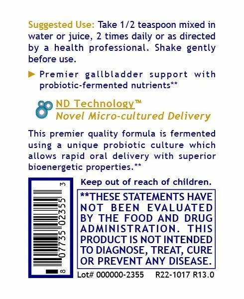 Gallbladder-ND (Premier Fermented Gallbladder Support) 8 fl. oz.