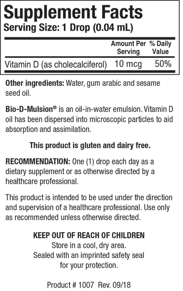 Bio-D-Mulsion (Vitamin D3) 1 oz.