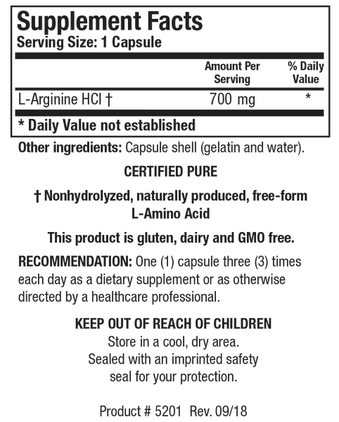 L-Arginine (Broad Spectrum Amino Acids) 100 Caps