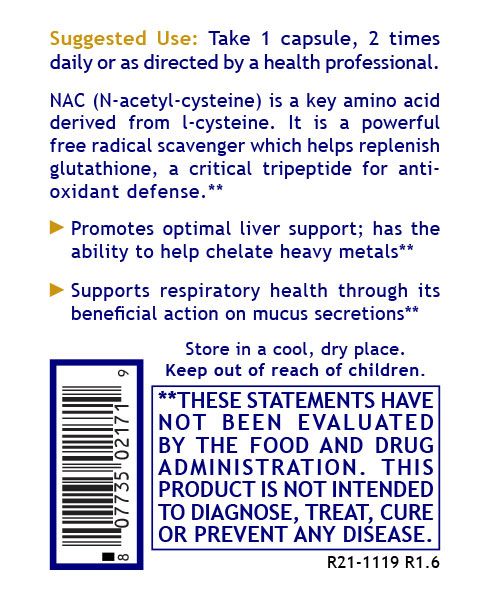 NAC (Premier Liver Detox & Antioxidant Support) 60 Vcaps