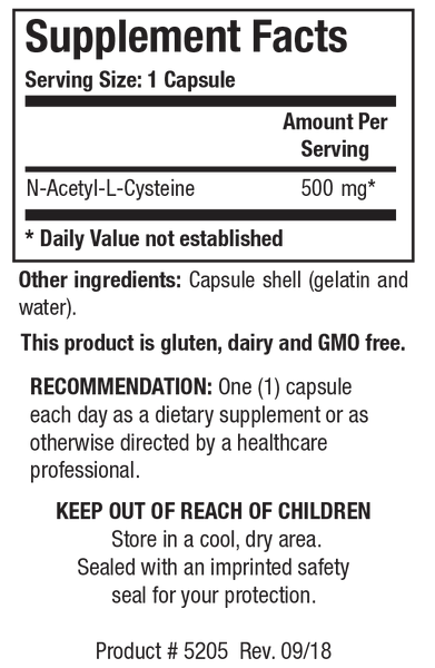 NAC (N-Acetyl-L-Cysteine - Liver, Lung, Antioxidant, & Immune Support) 180 caps